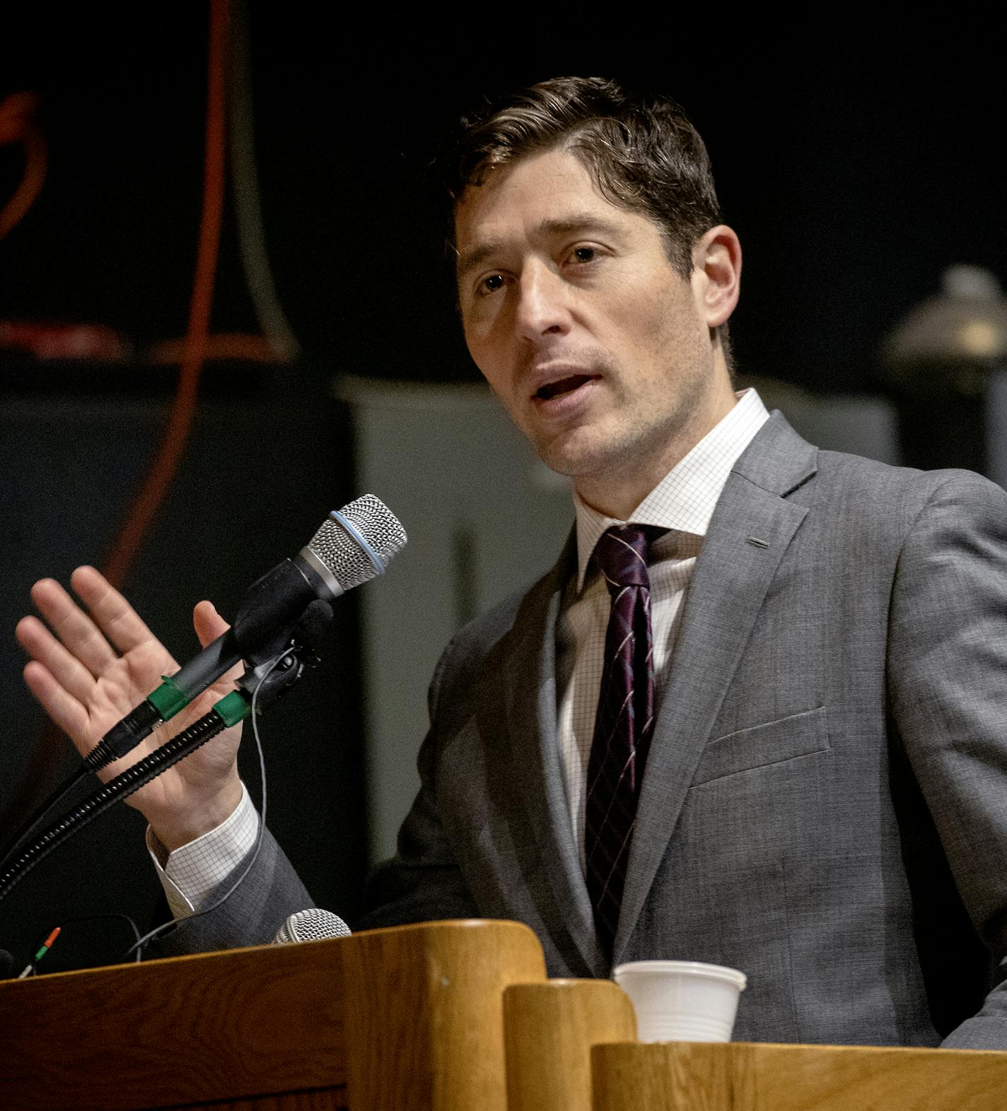 Mayor of Minneapolis Jacob Frey addressed those who attended the "Heading Home Hennepin Annual Meeting" in the Sabathani Commuity Center Auditorium, Tuesday, November 27, 2018 in Minneapolis, MN. ] ELIZABETH FLORES &#xef; liz.flores@startribune.com