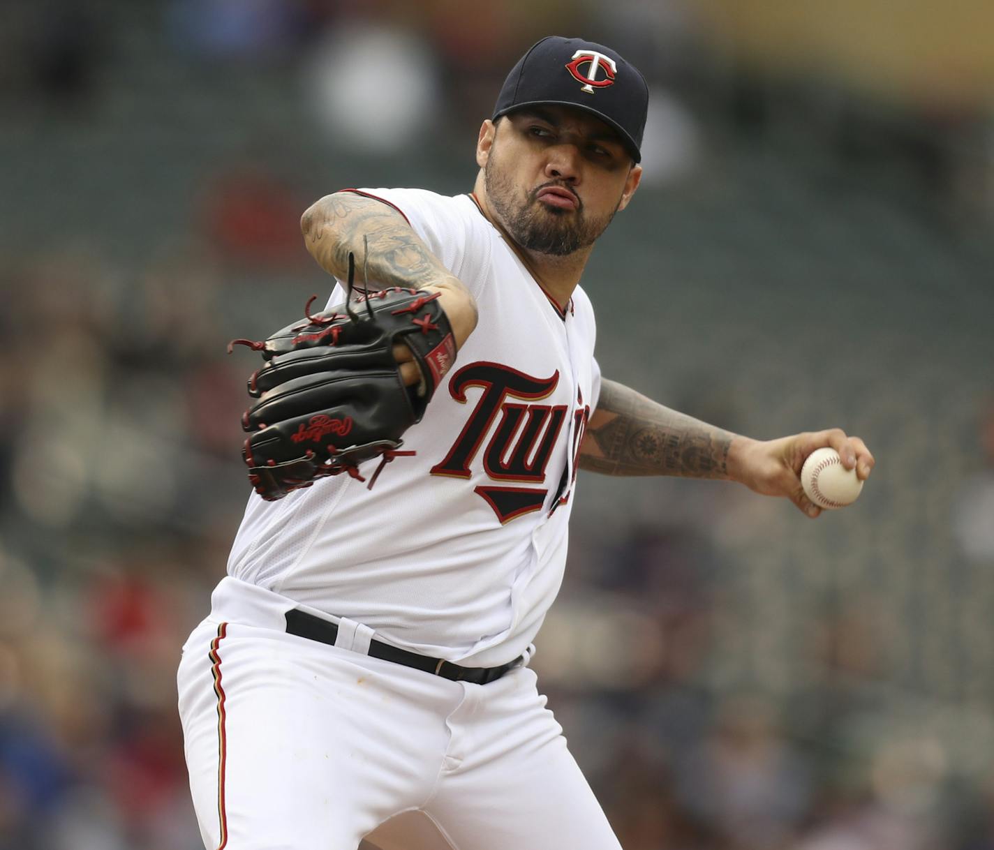 Minnesota Twins starting pitcher Hector Santiago (66) throwing against Seattle in the first inning. ] JEFF WHEELER &#xef; jeff.wheeler@startribune.com The Minnesota Twins faced the Seattle Mariners in the their final game of their series Sunday afternoon, September 25, 2016 at Target Field in Minneapolis.