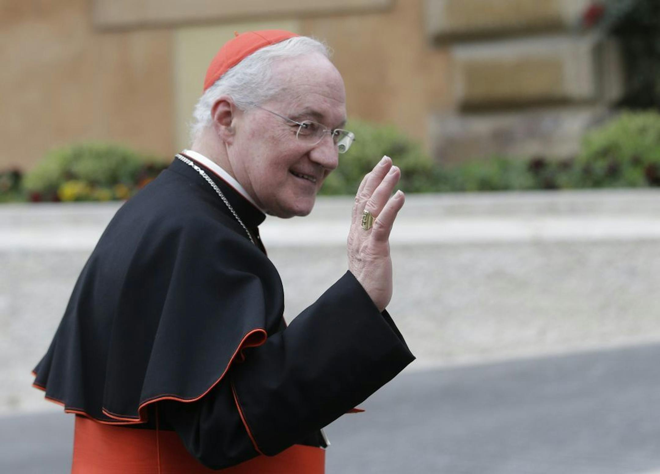 Canadian Cardinal Marc Ouellet arrives for a meeting, at the Vatican, Tuesday, March 5, 2013. His high-profile position as head of the Vatican's office for bishops, his conservative leanings, his years in Latin America and his work in Rome as president of the Pontifical Commission for Latin America make him a favorite to become the first pontiff from the Americas.