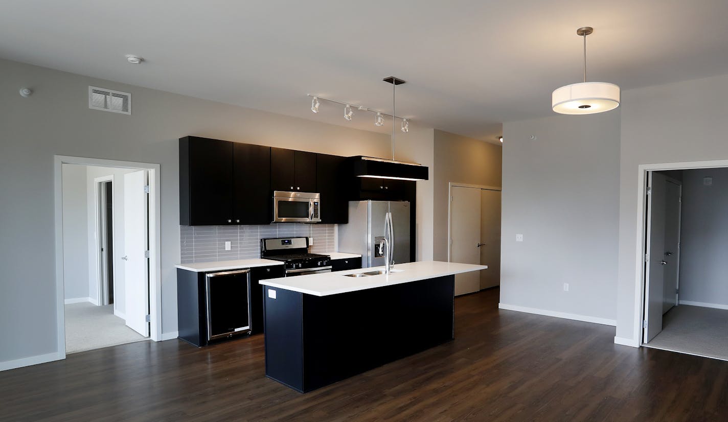 The kitchen area of one of the units at the new Edition apartments in Minneapolis, MN. ] CARLOS GONZALEZ cgonzalez@startribune.com - June 2, 2016, Minneapolis, MN, The Edition apartments under construction