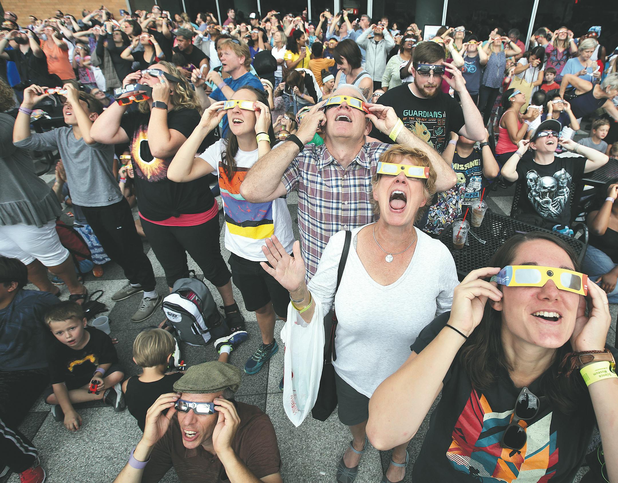 Attention and enthusiasm were directed skyward on Monday at the Science Museum of Minnesota in St. Paul.