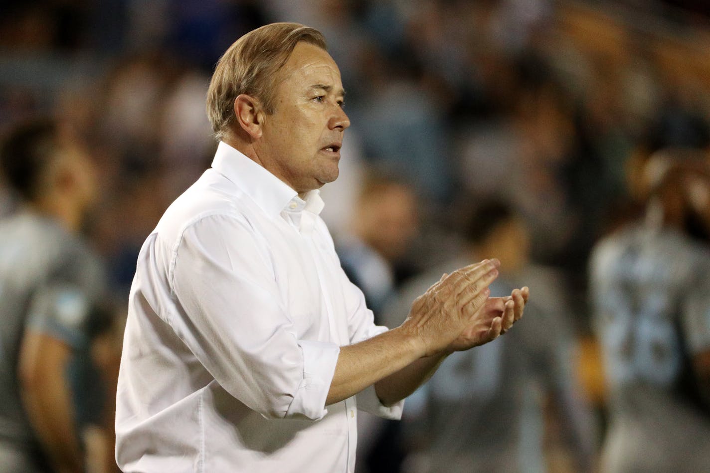 Minnesota United coach Adrian Heath.