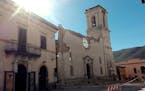 The Cathedral of Santa Maria Argentea is destroyed in Norcia, Italy, after an earthquake with a preliminary magnitude of 6.6 struck central Italy, Sun