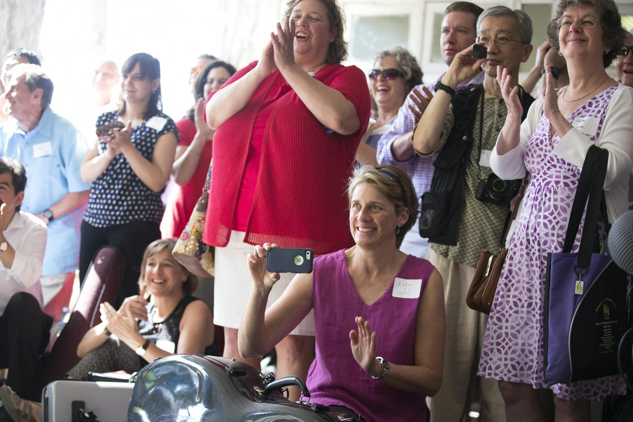 Members of the Minnesota Orchestra clap after hearing a performance by students at the Escuela Nacional de Musica in Havana, Cuba on Thursday, May 14, 2015.