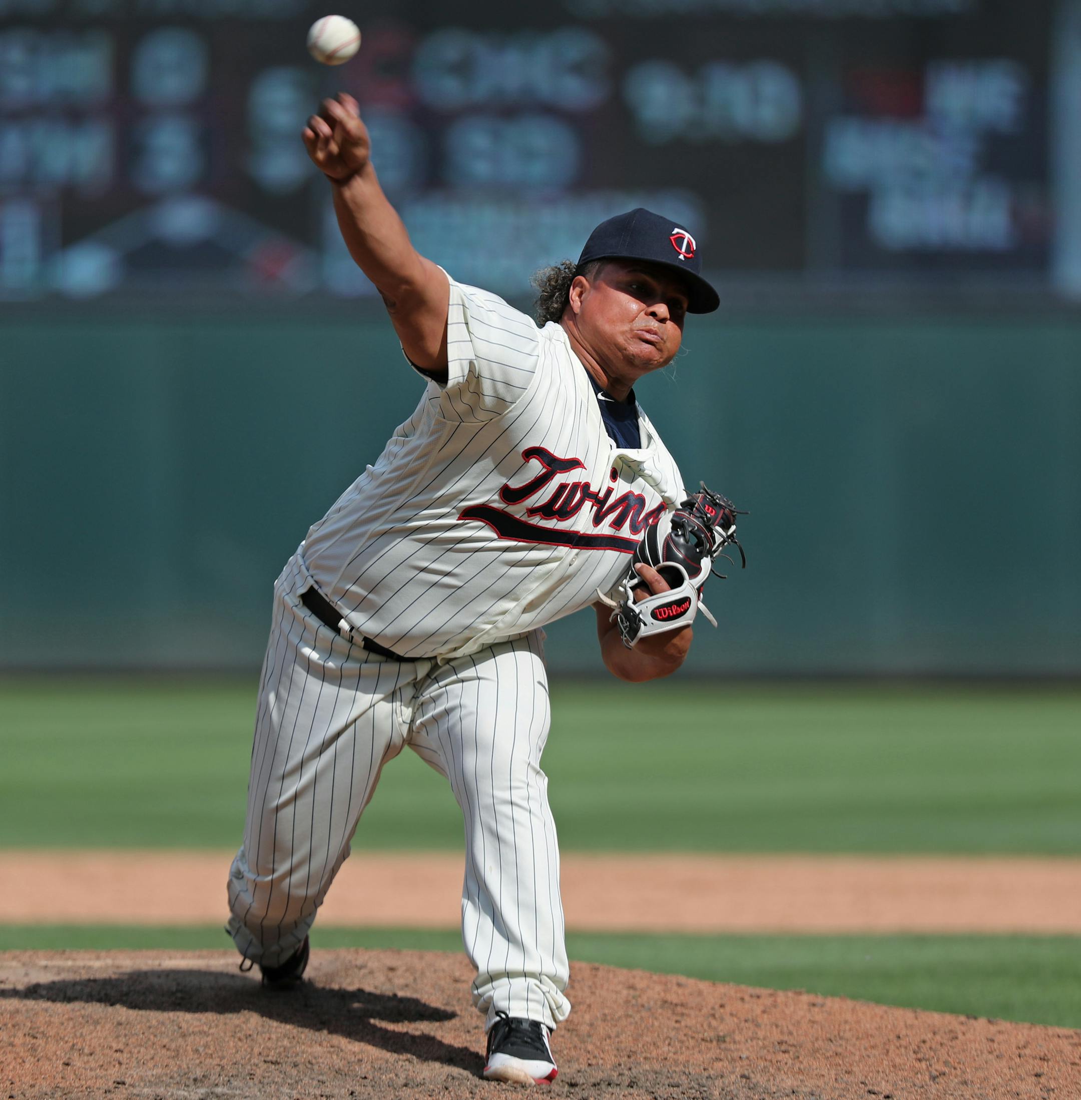 The Twins were forced to resort to using position player Willians Astudillo on the mound in the ninth inning. ] Shari L. Gross ï shari.gross@startribune.com Tampa Bay Rays at Minnesota Twins, Saturday, July 14, 2018.