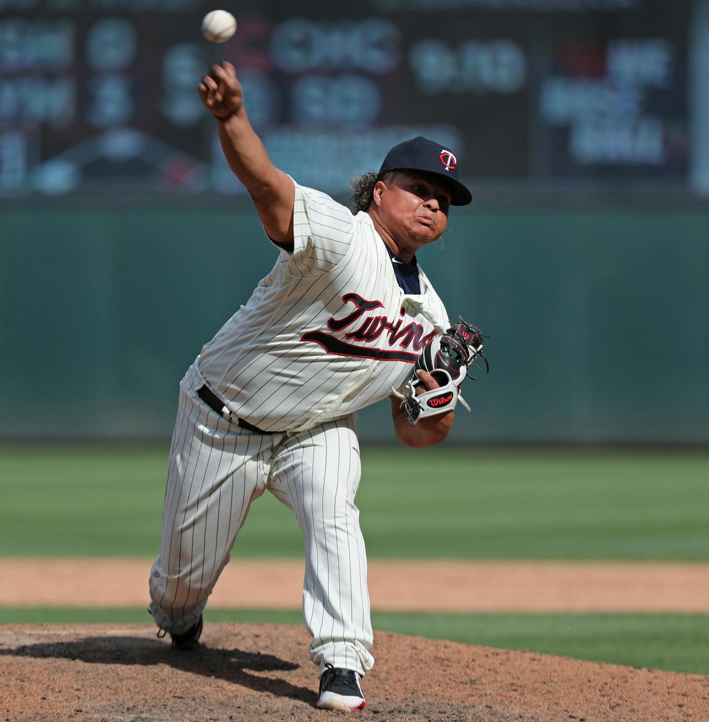 The Twins were forced to resort to using position player Willians Astudillo on the mound in the ninth inning. ] Shari L. Gross &#xef; shari.gross@startribune.com Tampa Bay Rays at Minnesota Twins, Saturday, July 14, 2018.