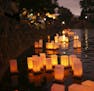 Lanterns floated in the pond at Como Park at dusk Sunday night. ] JEFF WHEELER &#xef; jeff.wheeler@startribune.com The annual Japanese Lantern Lightin
