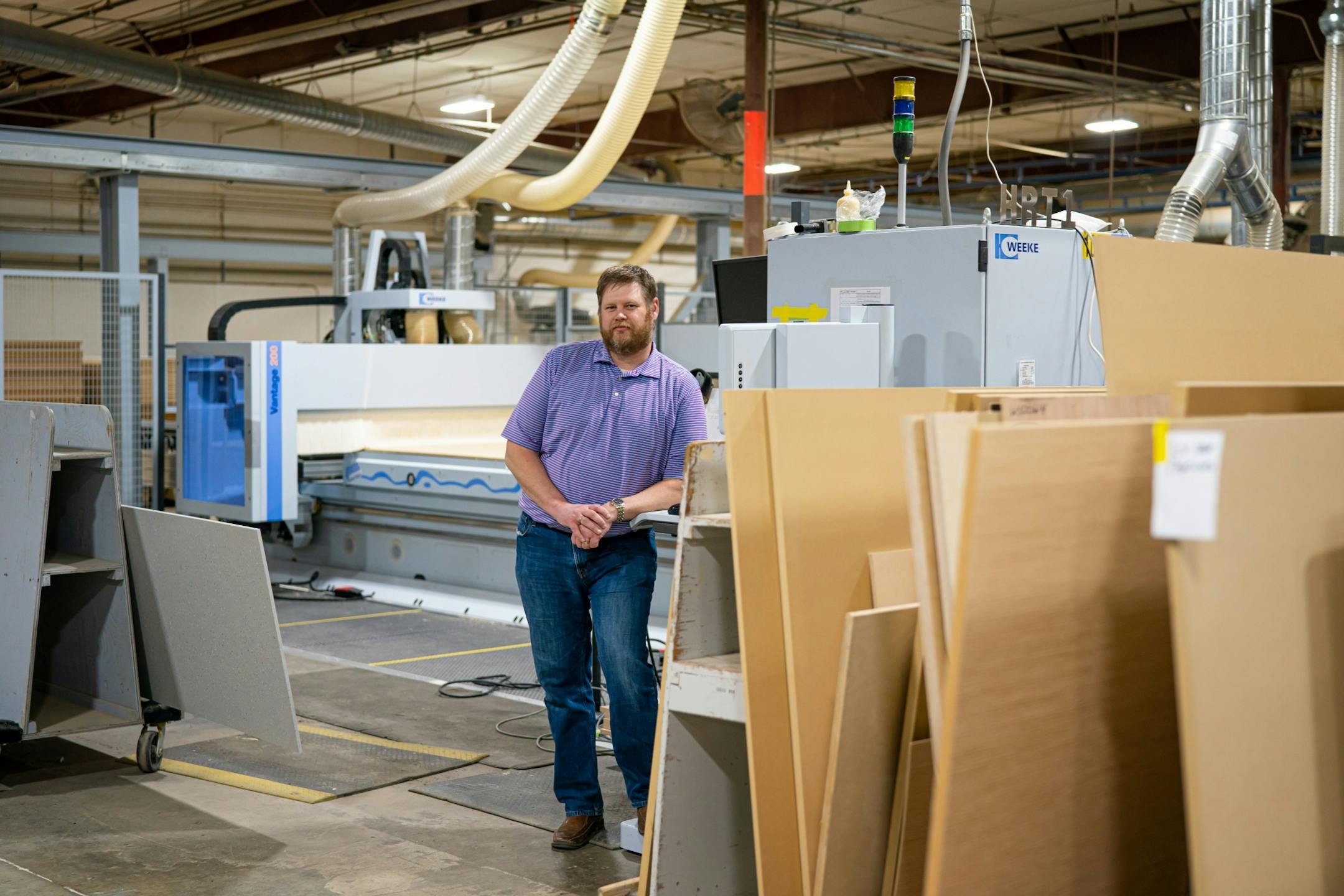 Matt Field, president and CEO of Goebel Fixture in Hutchinson, hope to use his CNC equipment to construct face shields when they are allowed to reopen.