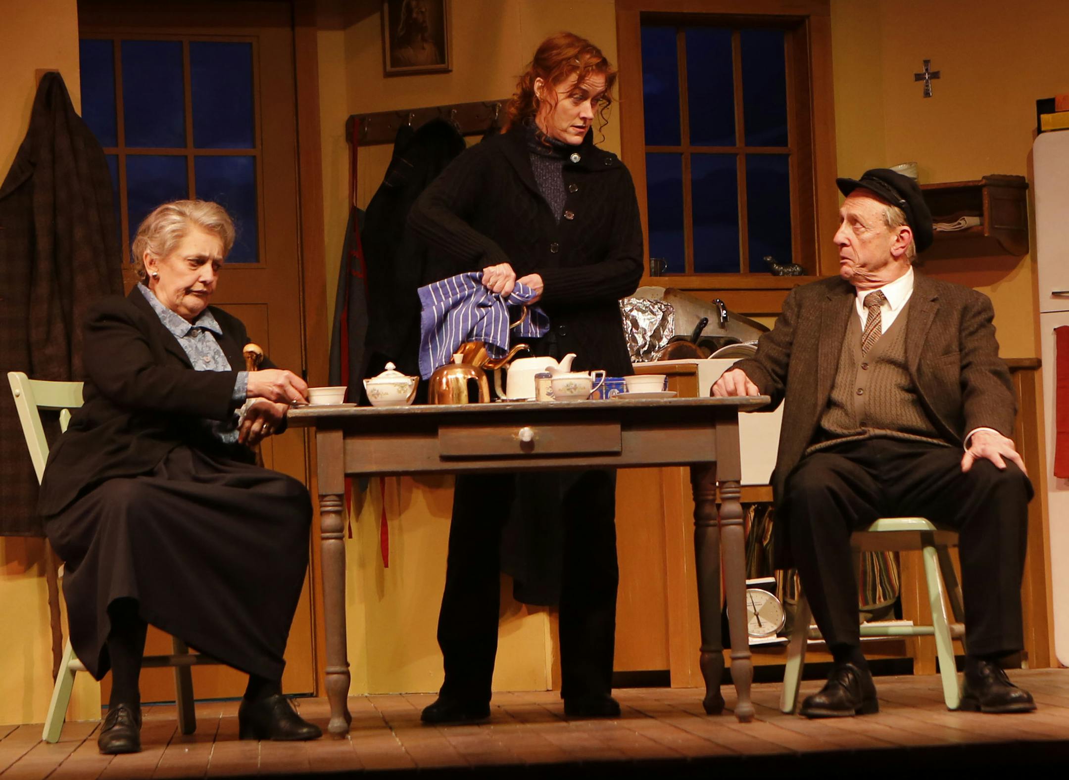 Candace Carrett Birk, Sandra Struthers Clerc and Raye Birk in "Outside Mullingar" at the Old Log Theatre.