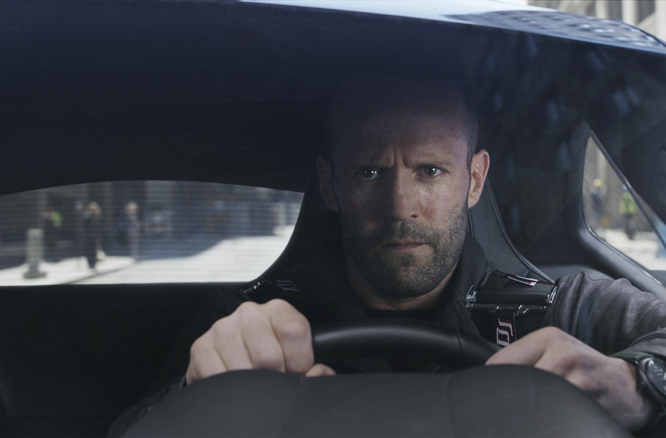 This image released by Universal Pictures shows Jason Statham in "The Fate of the Furious." (Universal Pictures via AP)