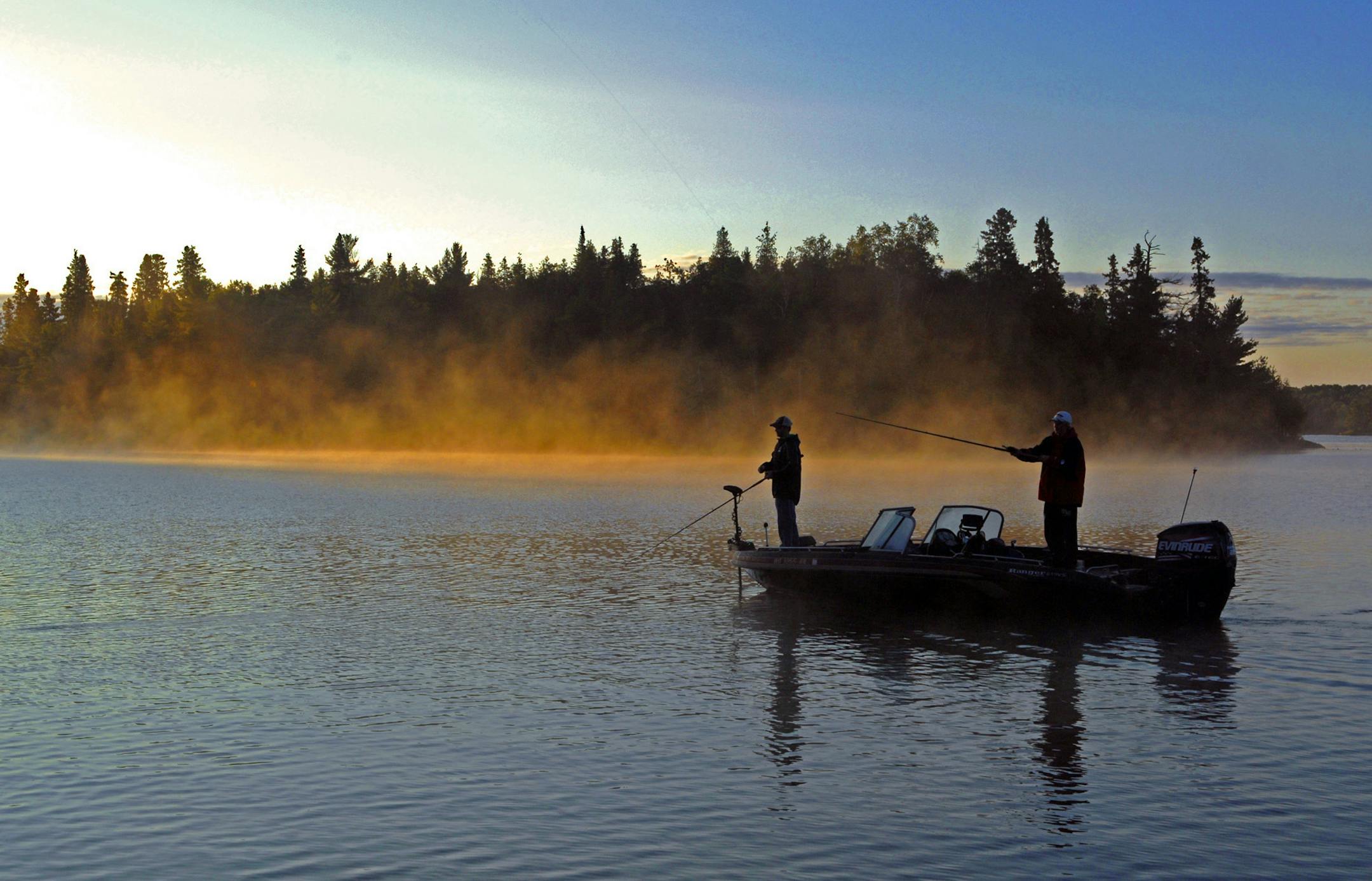 At sunrise or sunset ‚Äî this was sunrise Wednesday morning ‚Äî Lake of the Woods is a magical place to be, certainly for walleye anglers and, as here, for muskie fishermen as well.
