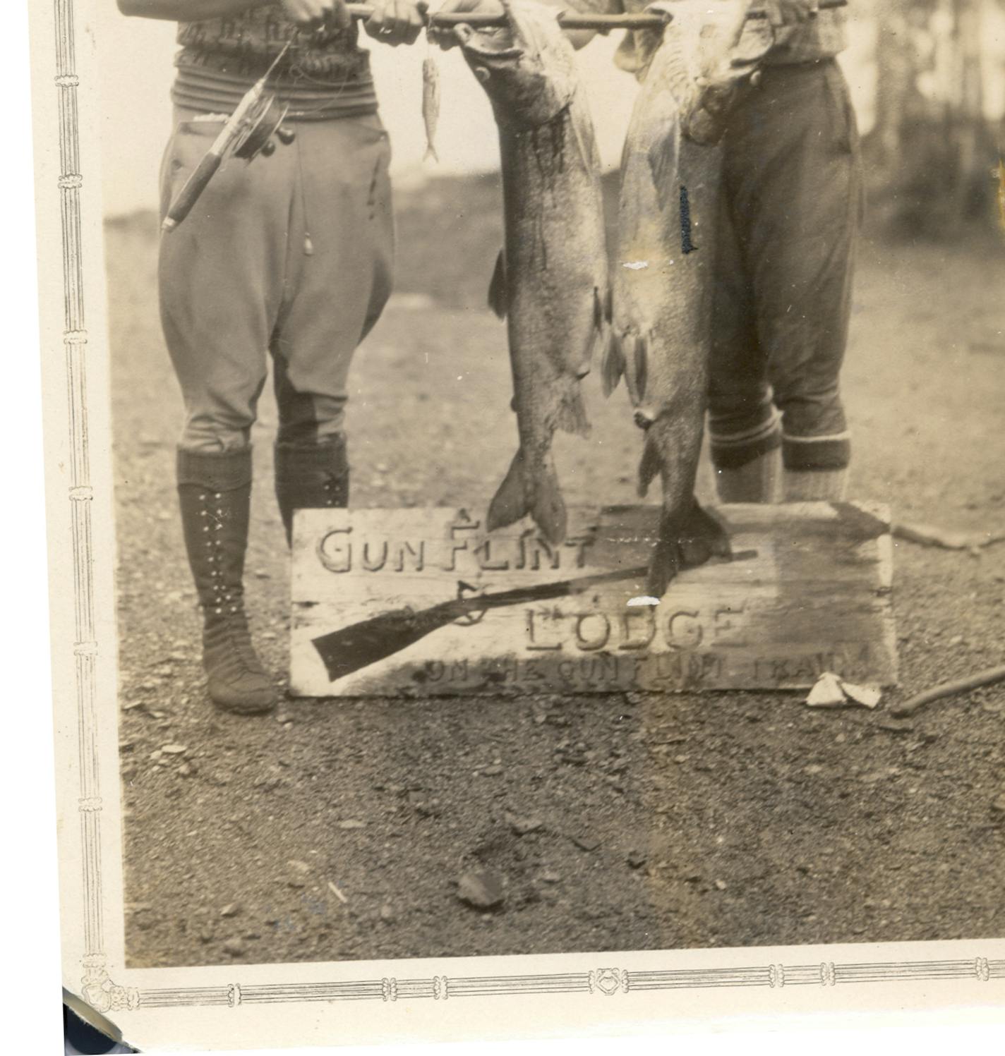 Justine Kerfoot and a friend with a catch of huge trout catch.