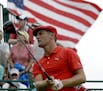 Bryson DeChambeau watches his tee shot on the third hole during the first round of the U.S. Open golf championship at Oakmont Country Club on Thursday