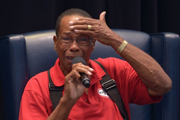 Twins great Rod Carew got emotional as he spoke to fans Saturday about his recent heart attack during TwinsFest.