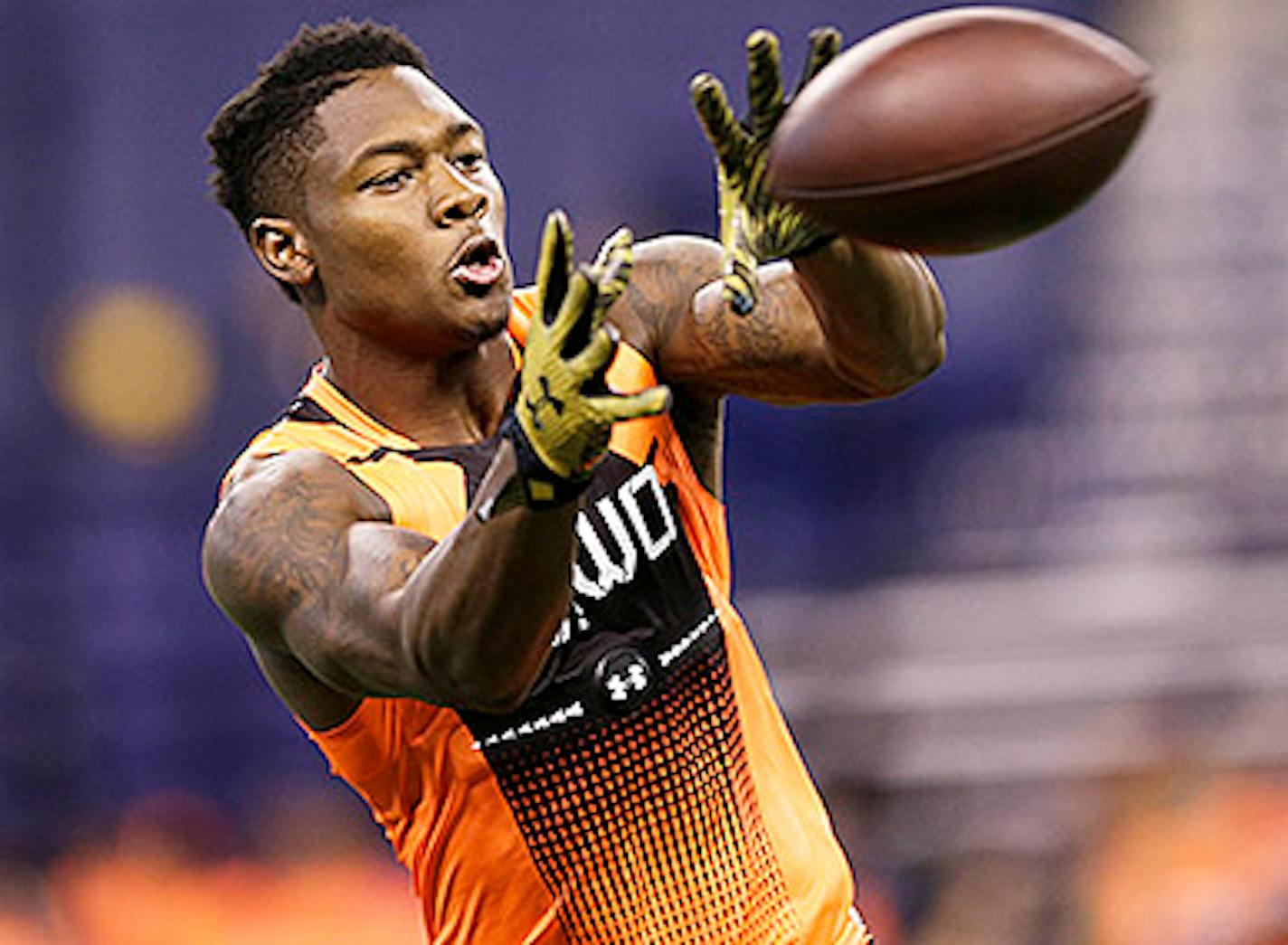 Maryland wide receiver Stefon Diggs at the NFL scouting combine in February.