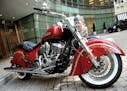 The new line of Indian Motorcycle Co. 2014 Indian Chief motorcycles are displayed for a photograph in New York, U.S., on Monday, Aug. 5, 2013. Indian 