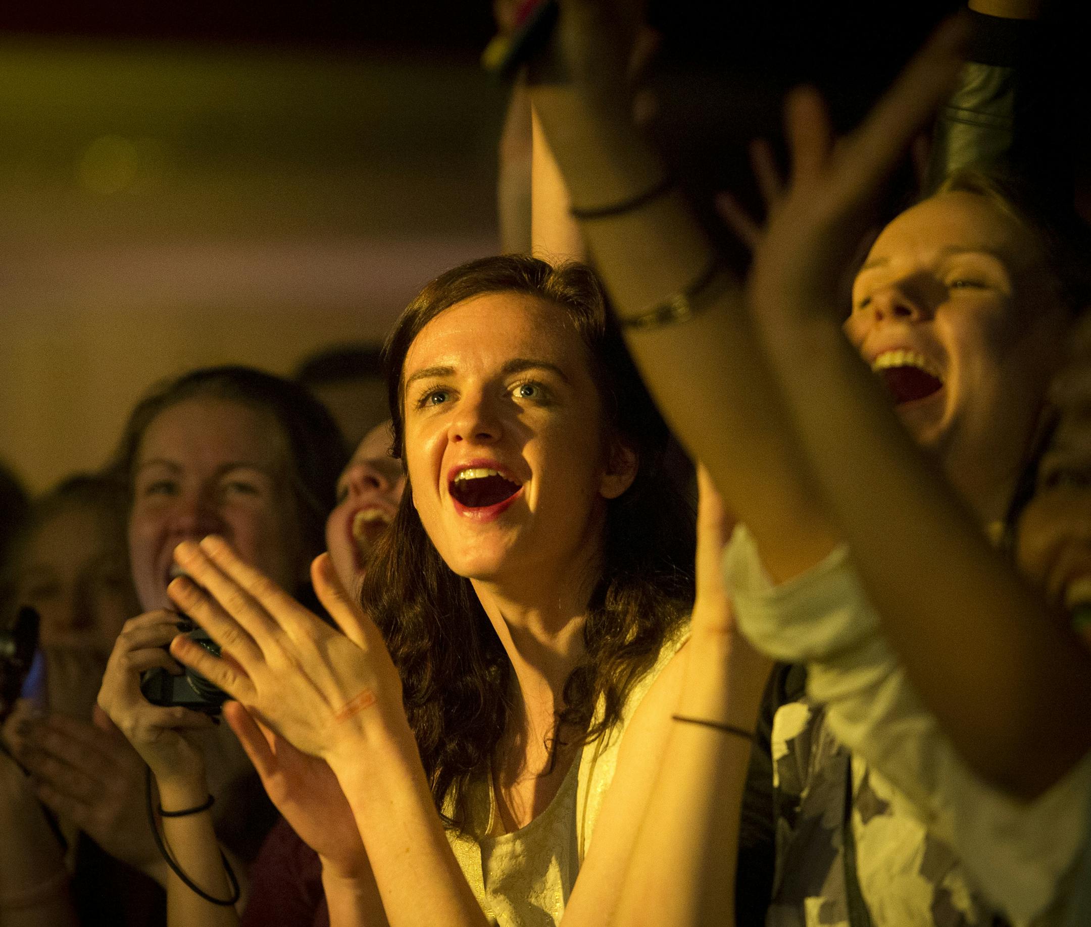 Fans watch and listen to the performance of Sam Smith at Roy Wilkins Auditorium at St. Paul RiverCentre. ] (Aaron Lavinsky | StarTribune) George Ezra and Sam Smith perform at the Roy Wilkins Auditorium on Saturday, Jan. 25, 2015 in St. Paul.
