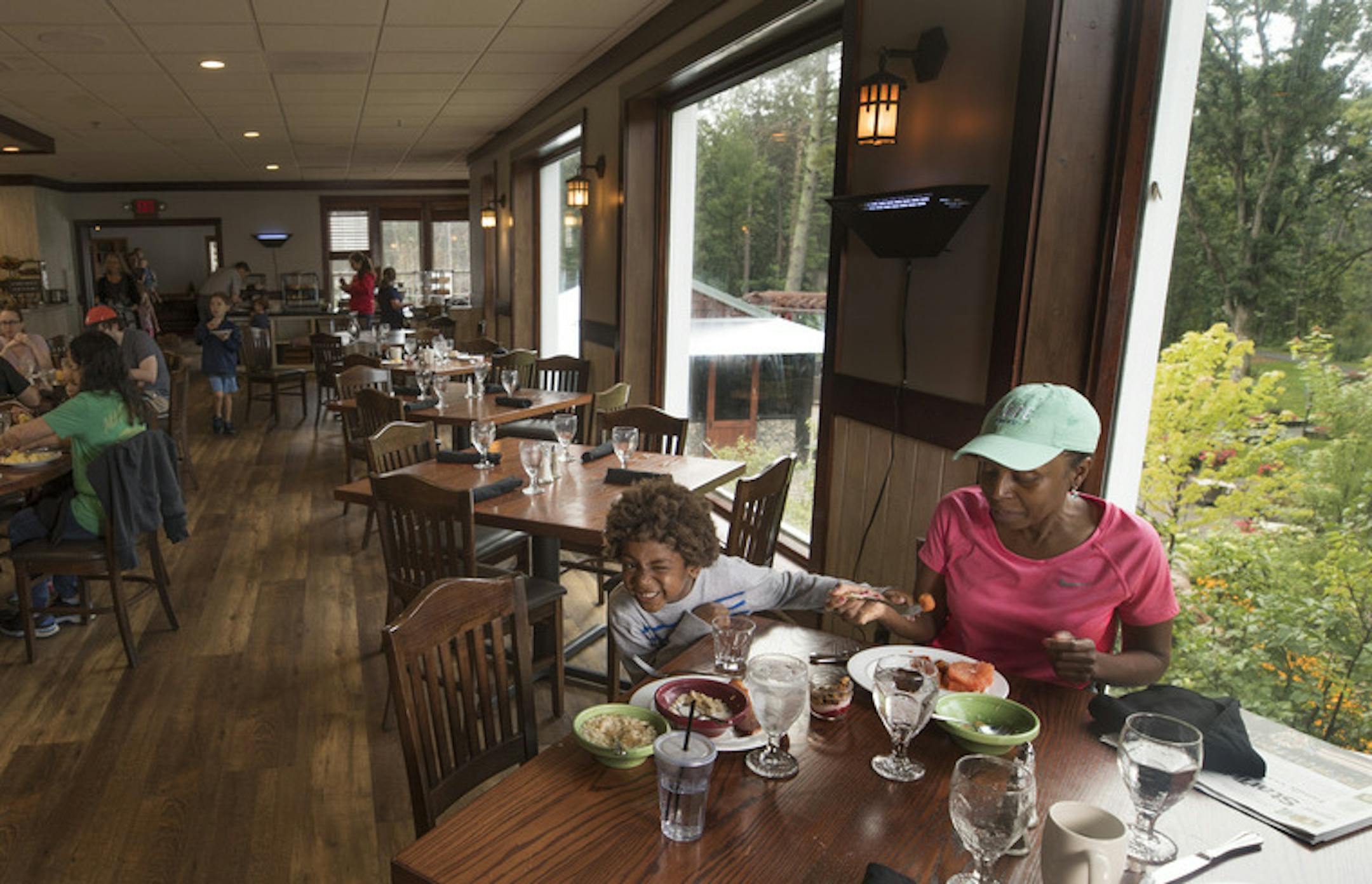 JJ Franz 5, enjoyed breakfast with his parents Tolu Oyelowo -Franz and Tim Franz at Grand View Lodge Saturday September 2,2018 in Nisswa, MN. ] JERRY HOLT &#x2022; jerry.holt@startribune.com