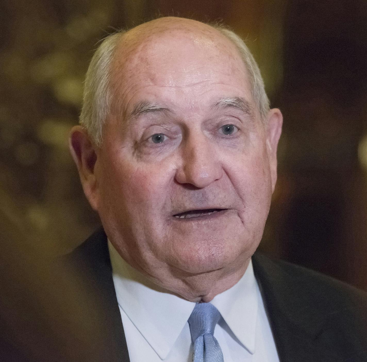 Agriculture Secretary Sonny Perdue announced that signups will start Sept. 4 for $4.7 billion in aid to farmers affected by Chinese tariffs. (Albin Lohr-Jones/Sipa USA/TNS) ORG XMIT: 1239095