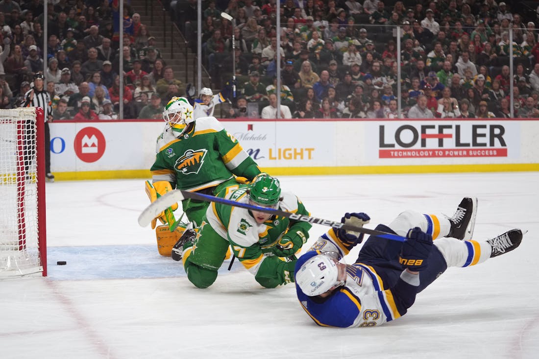 Wild fall to Blues 5 4 in overtime to lose more ground in playoff hunt