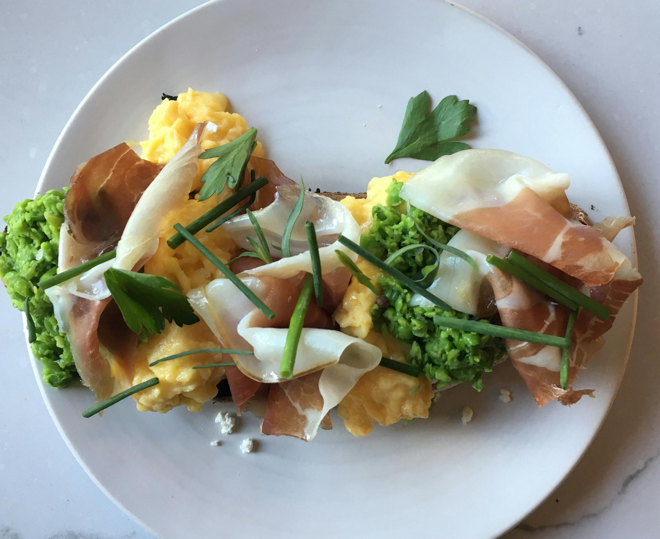 Breakfast tartine from the Lynhall in Minneapolis.