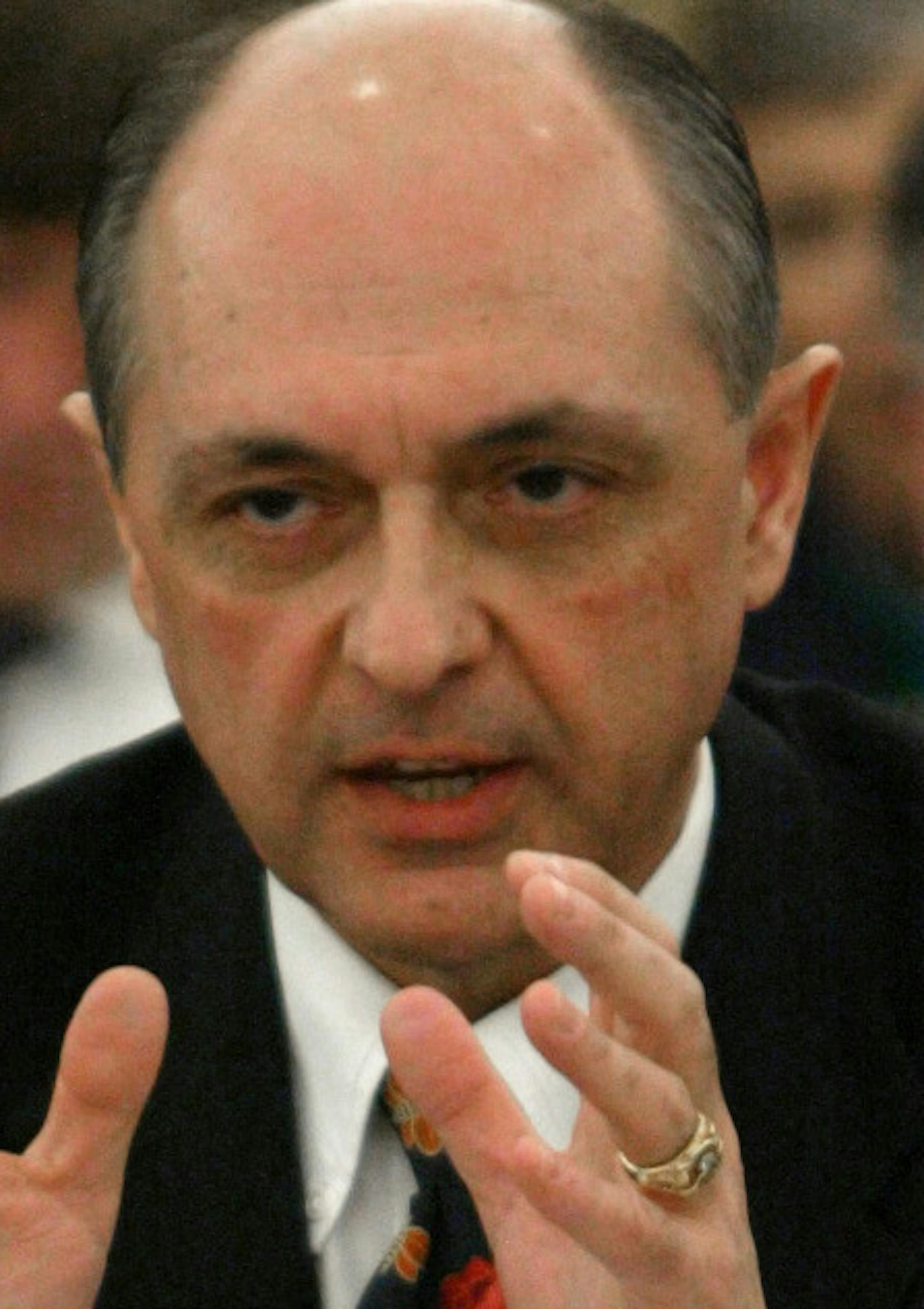 St. Paul, MN., Thursday, 2/19/2004. Michael Vekich, acting director of the Minnesota State Lottery, testified to the Legislative Audit Commission after the office of the Legislative Auditor released the report on the Minnesota State Lottery.