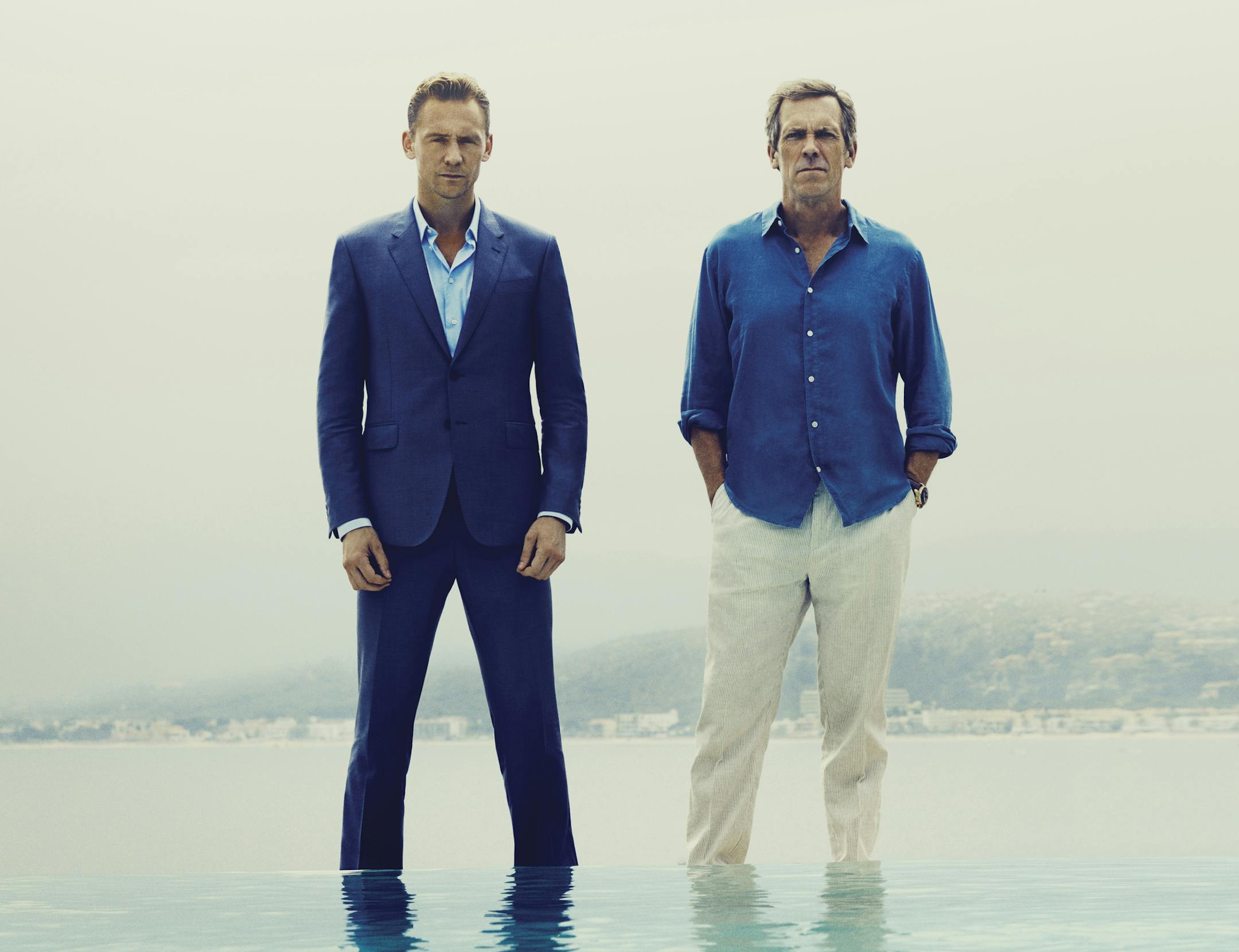 Tom Hiddleston as Jonathan Pine and Hugh Laurie as Richard Roper - The Night Manager _ Season 1, Gallery - Photo Credit: Mitch Jenkins/AMC