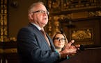 Gov. Tim Walz and Lt. Gov. Peggy Flanagan held a press conference in March to announce major energy and climate policy initiatives. Walz announced Mon