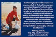 An ad placed in the St. Cloud Times Friday by Jacob Wetterling's family thanks the community for all it has done through the years.