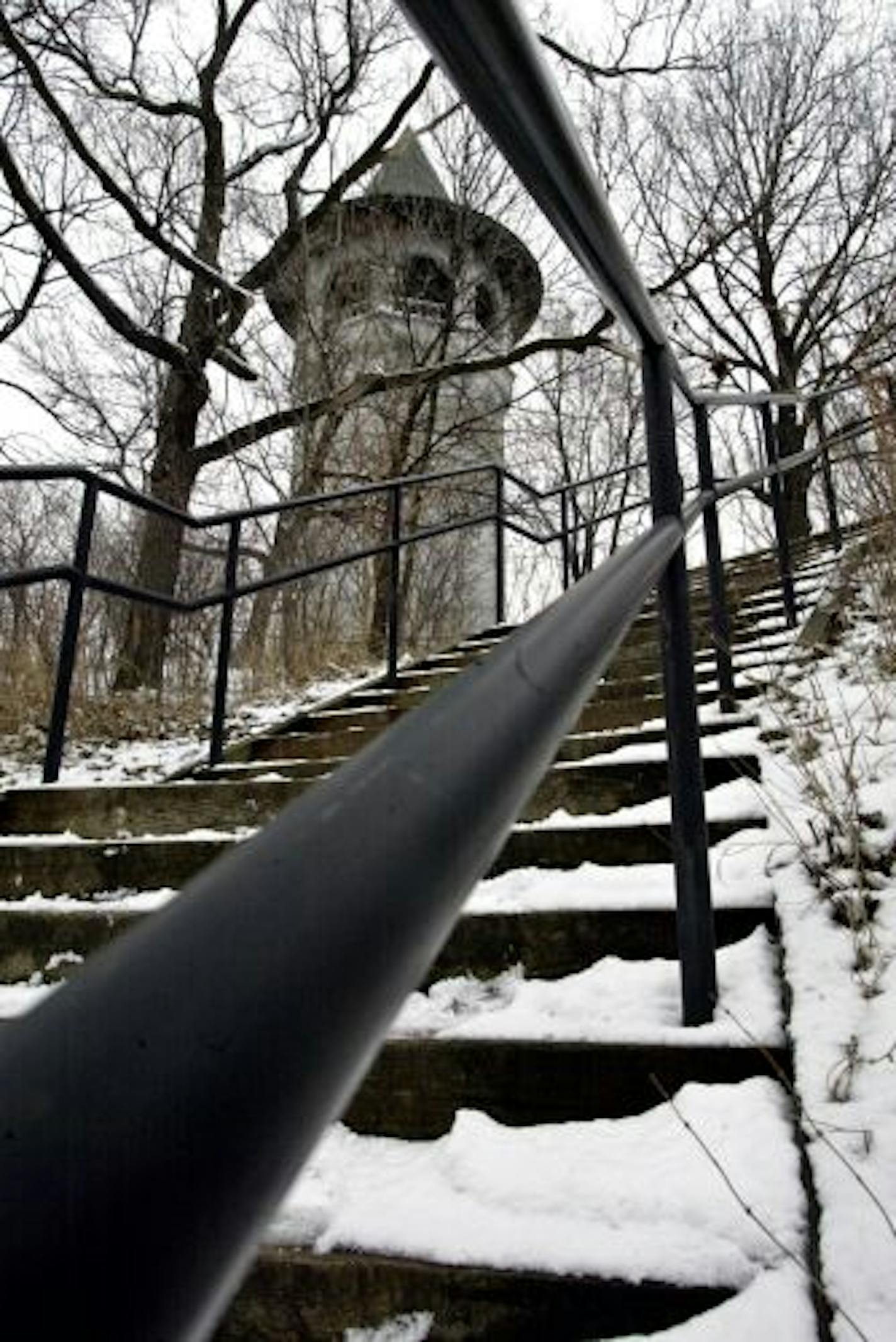 The Witch's Hat water tower is a signature landmark in Minneapolis' Prospect Park.