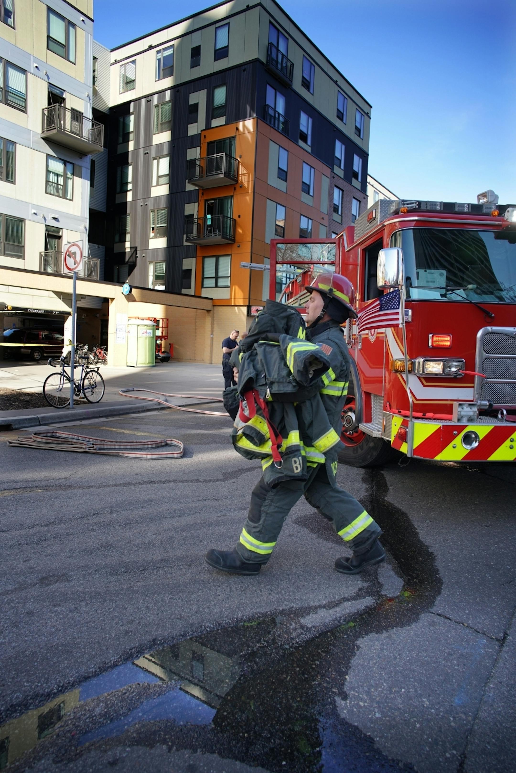 Firefighters worked to neutralize the threat from the hazardous substance. Residents, many students were evacuated from the building.