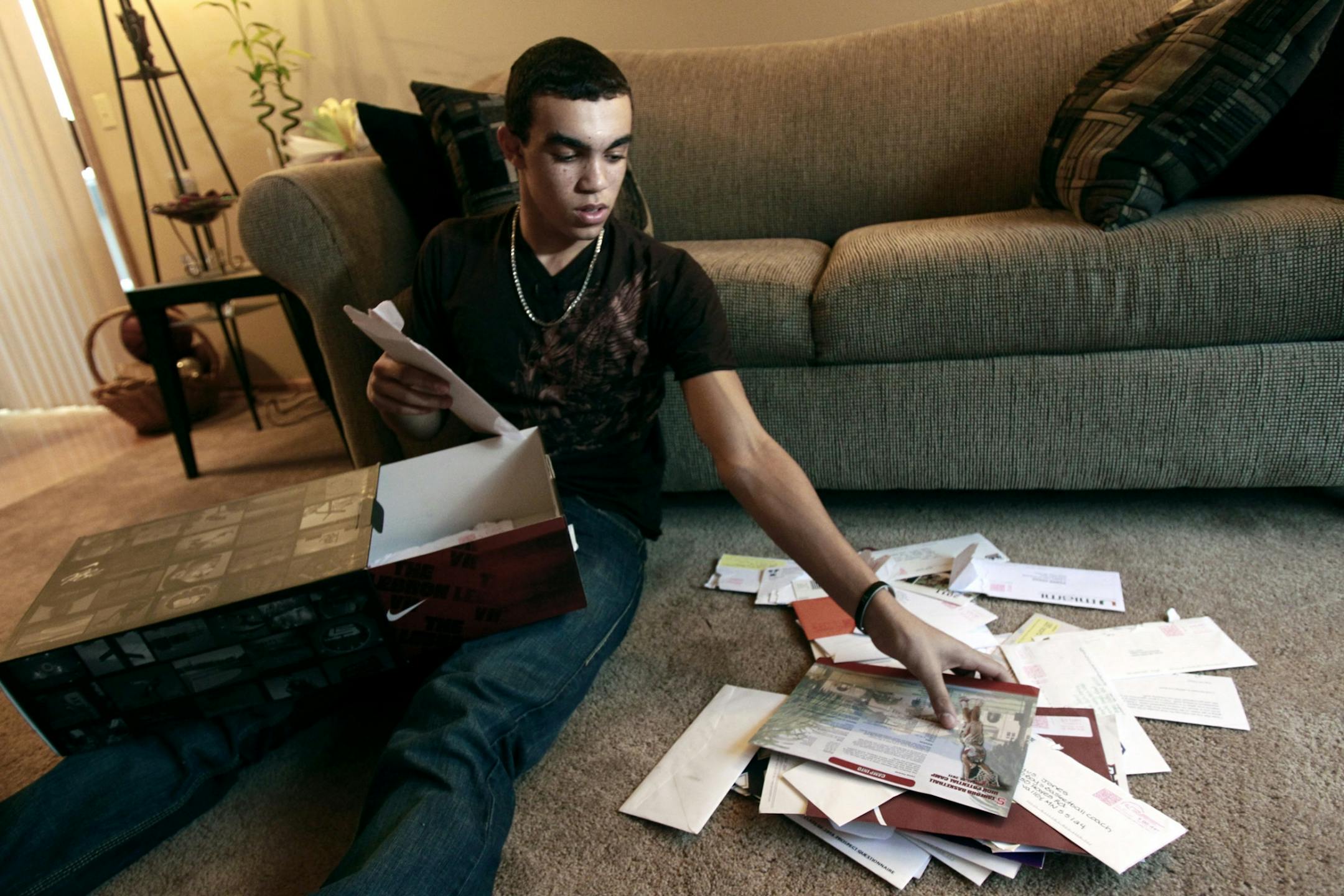 Jerry Holt â€¢ jgholt@startribune.com Apple Valley , MN 05/18/2011--Profile on Tyus Jones, a 15-year-old freshman at Apple Valley High School who already is the most highly recruited basketball player in the state. ---IN THIS PHOTO