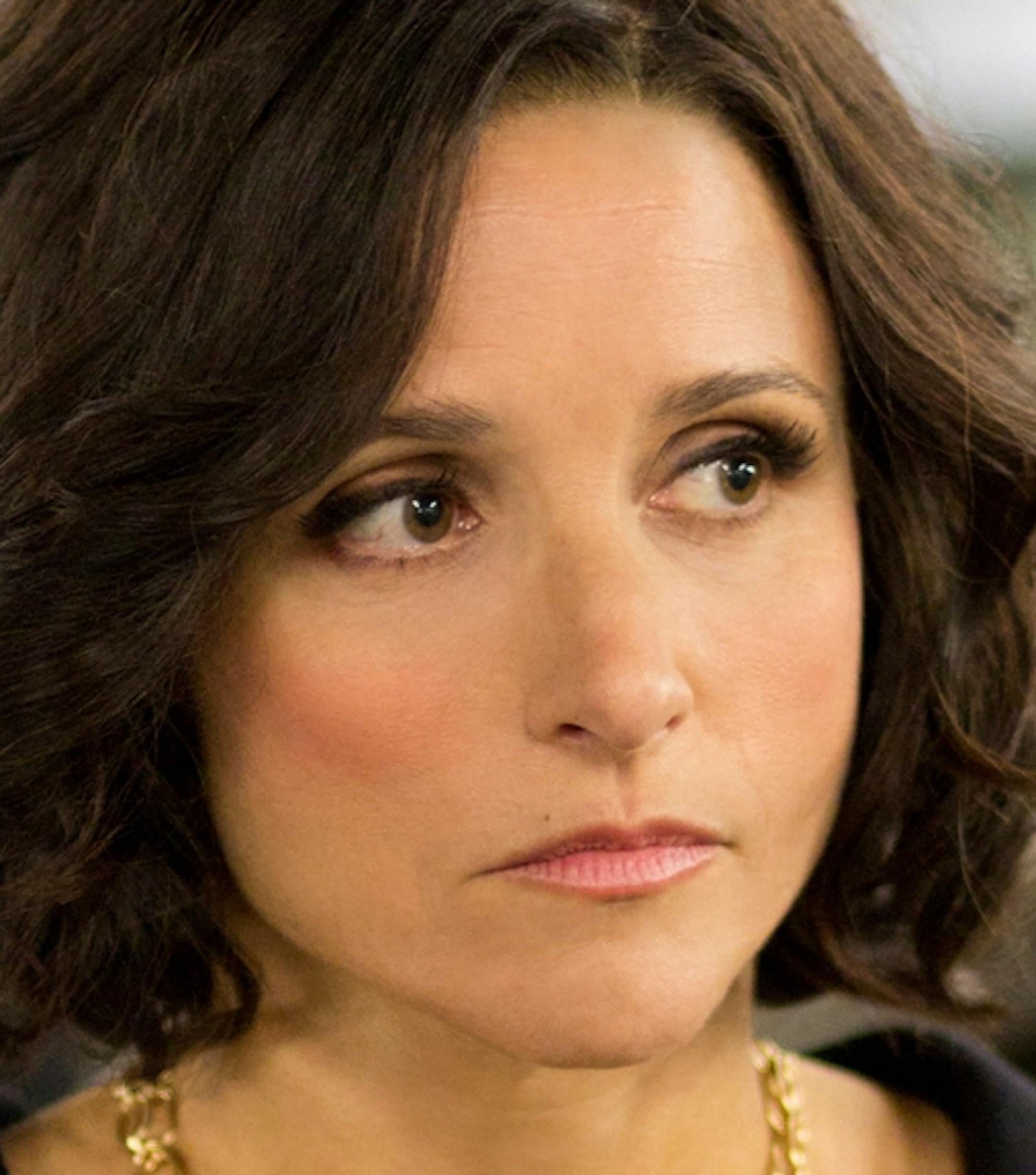 FILE - In this image released by HBO, Julia Louis-Dreyfus is shown in a scene from "Veep." Louis-Dreyfus was nominated for an Emmy award for outstanding lead actress in a comedy series Thursday, July 19, 2012 for her role as Vice President Selina Meyer in "Veep". The 64th annual Primetime Emmy Awards will be presented Sept. 23 at the Nokia Theatre in Los Angeles, hosted by Jimmy Kimmel and airing live on ABC. (AP Photo/HBO/Bill Gray, File)