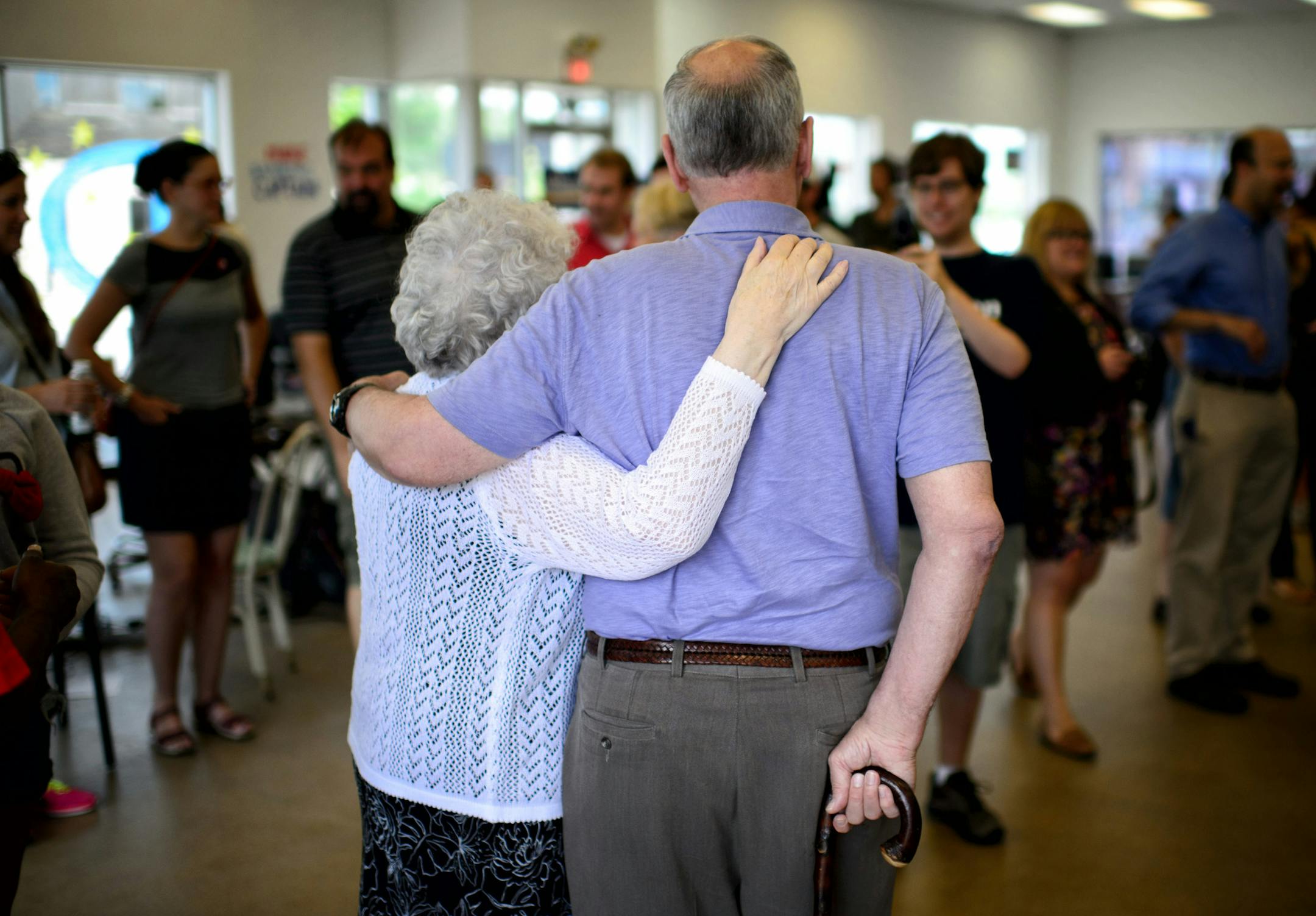 Governor Dayton posed with a supporter. Governor Mark Dayton visited supporters at the St. Paul DFL field office as part of the 20-location kickoff to mark 100 days until the November election. Sunday, July 25, 2014. ] GLEN STUBBE * gstubbe@startribune.com