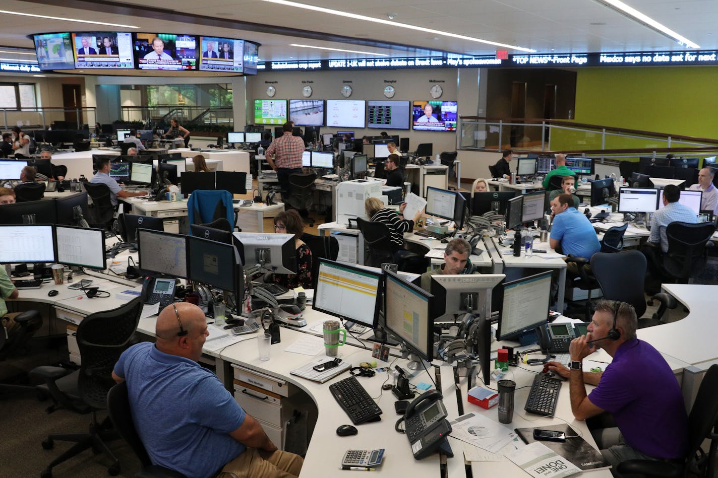 Cargill brokers worked the trading floor Thursday. ] ANTHONY SOUFFLE &#xef; anthony.souffle@startribune.com Cargill brokers worked the trading floor Thursday, May 17, 2018 at the company's headquarters in Wayzata, Minn. ORG XMIT: MIN1805171505268939