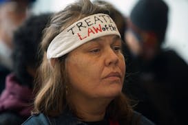 Nancy Beaulieu, a member of the Leech Lake Tribe, was there to oppose Line 3.