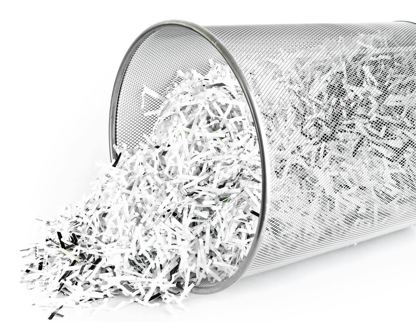 istockphoto shredded paper in waste basket