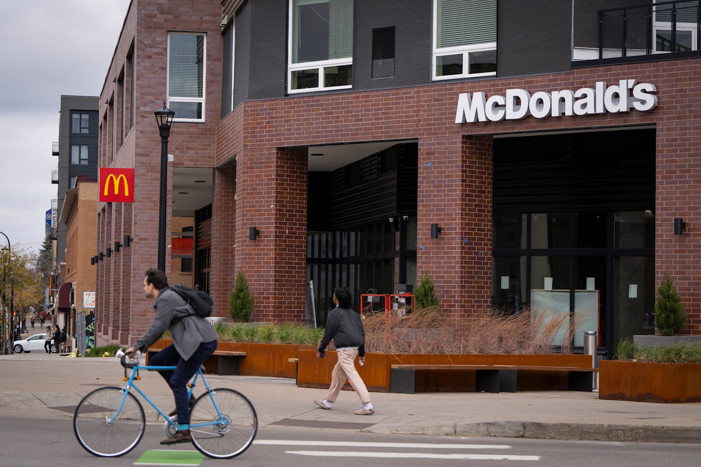 The new Dinkytown McDonald's that is set to open this week in Minneapolis, Minn. is seen on Monday, Nov. 6, 2023. ] LEILA NAVIDI • leila.navidi@startribune.com