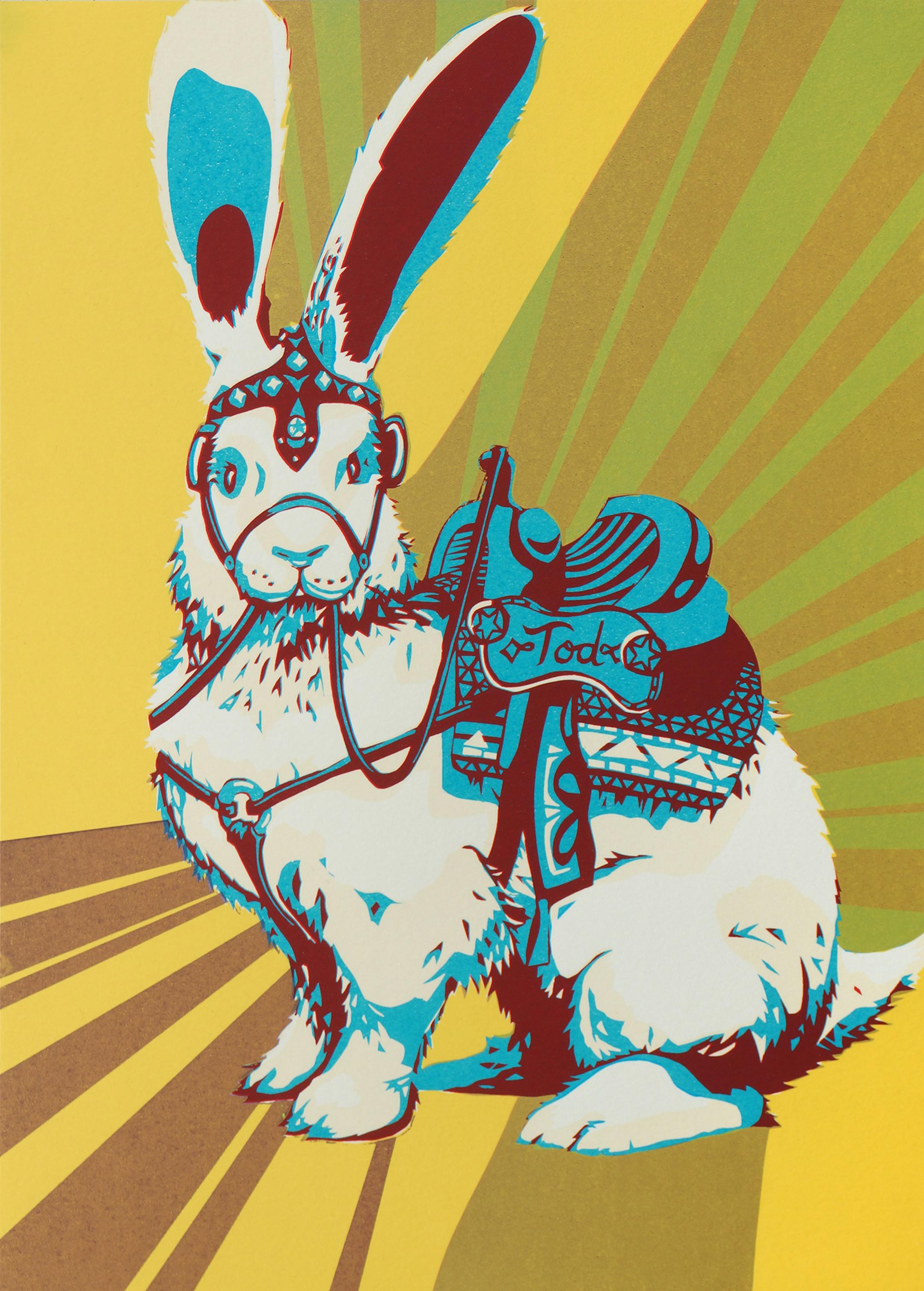 Mary Schaubschlager's "Panic Forward" screenprint, 2013 Photo credit: Brian Hartley Sago