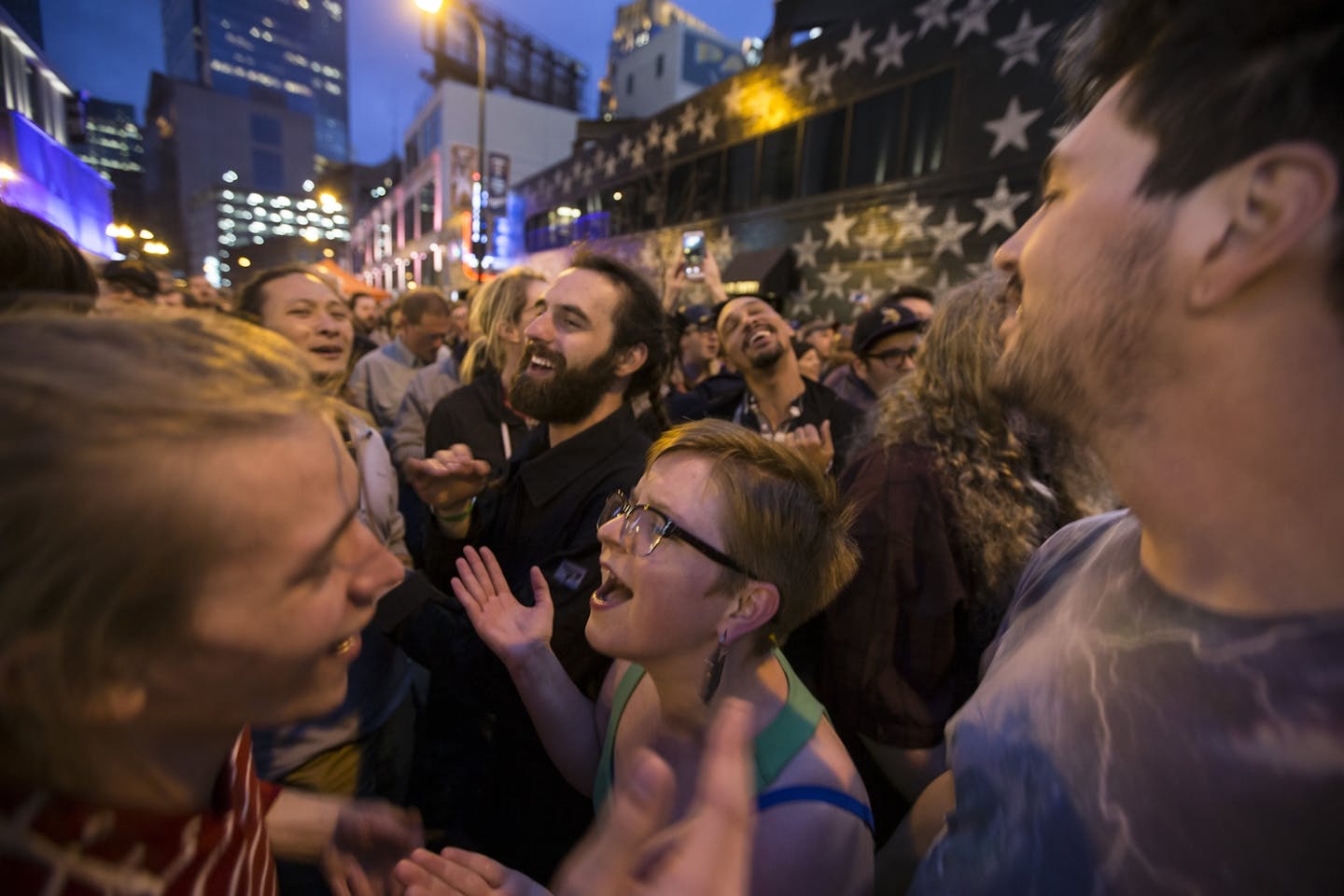 A huge crowd came out for a Prince dance party outside of First Avenue on Thursday night in Minneapolis.