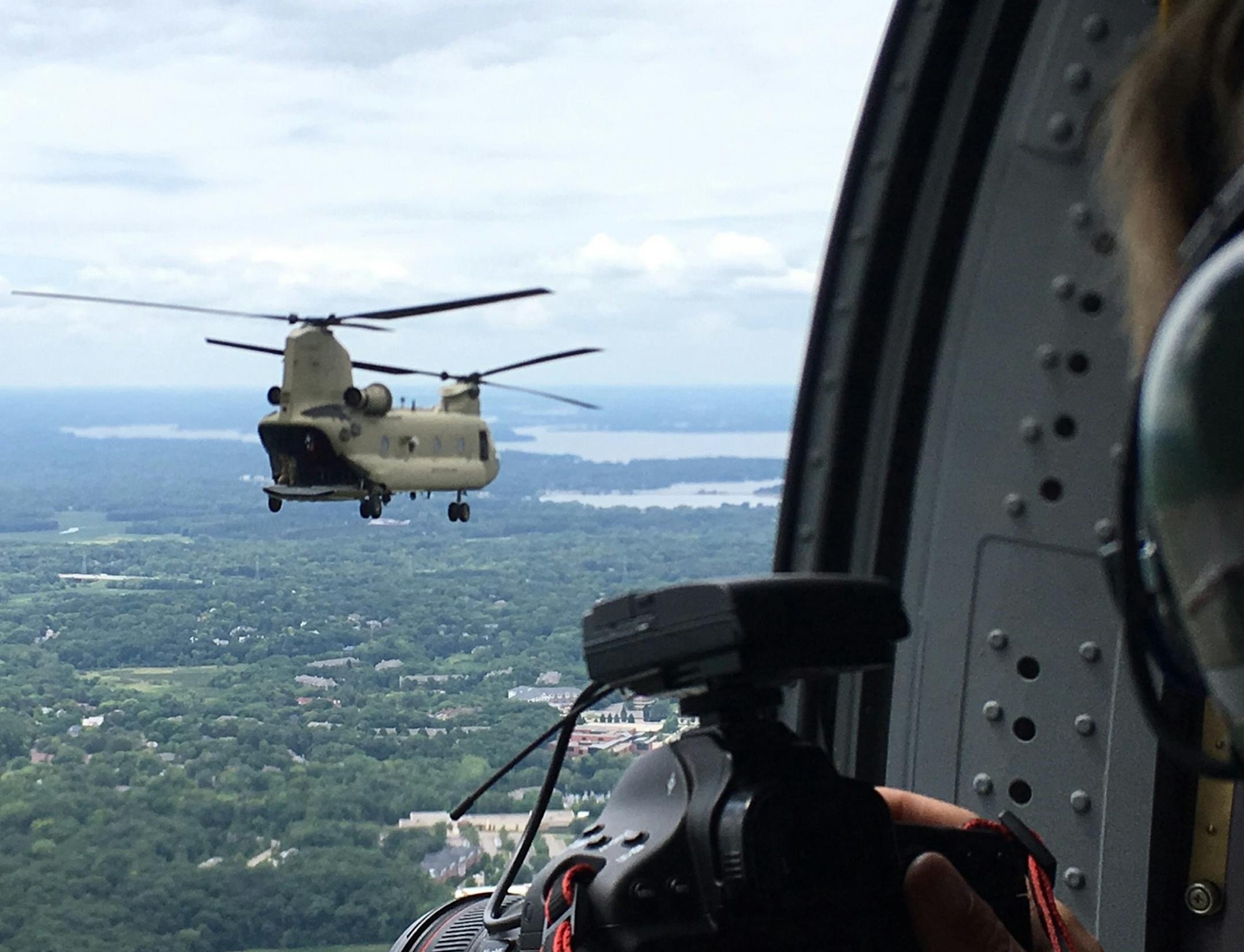 Michael Rand was aboard a Blackhawk helicopter that headed to a flyover of Target Field on Sunday.