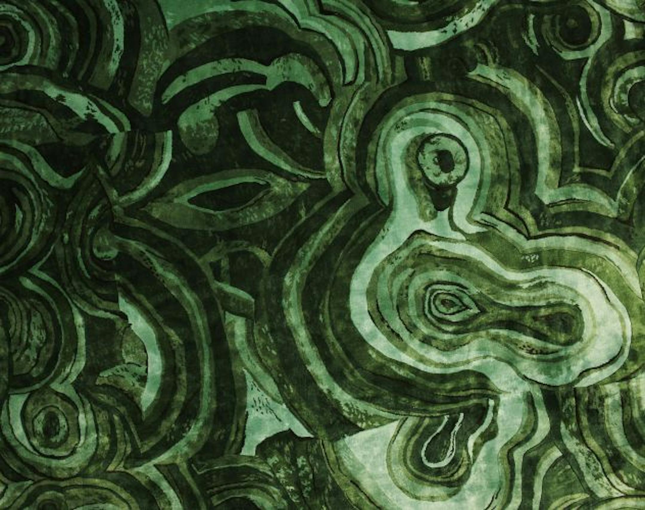 Tony Duquette's malachite rug