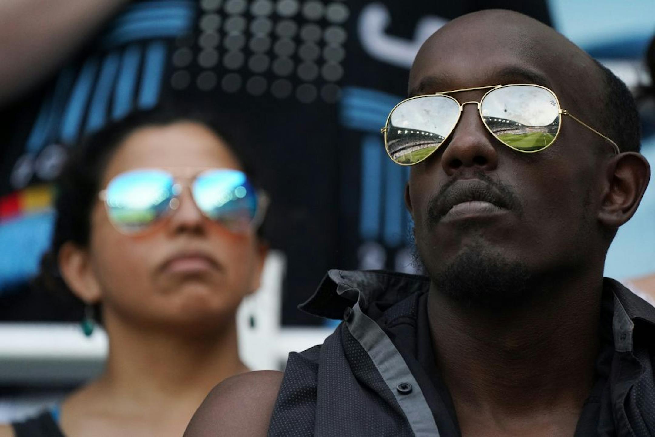 Allianz Field was reflected in Abdul Ali's sunglasses as he sat in the stands ahead of Saturday's match against FC Cincinnati.