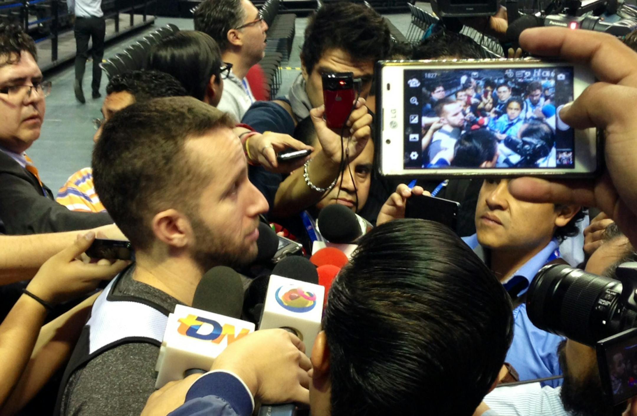 Spanish-speaking JJ Barea was a popular guy with Mexico City media at Wolves practice on Tuesday.