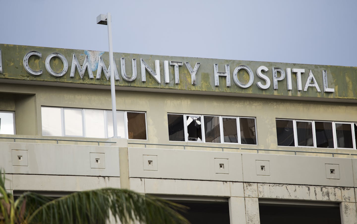 Broken windows at the Ashford Presbyterian Community Hospital following Hurricane Maria in San Juan, Puerto Rico, Sept. 21, 2017. Maria, the most powerful storm to make a direct hit on Puerto Rico in almost a century, ravaged the island Wednesday, knocking out all electricity, deluging towns with flashfloods and mudslides and compounding the already considerable pain of residents there. (Erika P. Rodriguez/The New York Times)