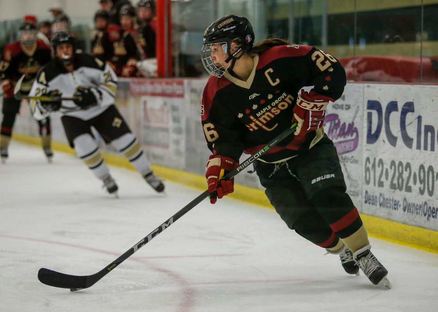 Julie Pias of Maple Grove, game at Andover, 1-9-17. Photo by Mark Hvidsten, SportsEngine