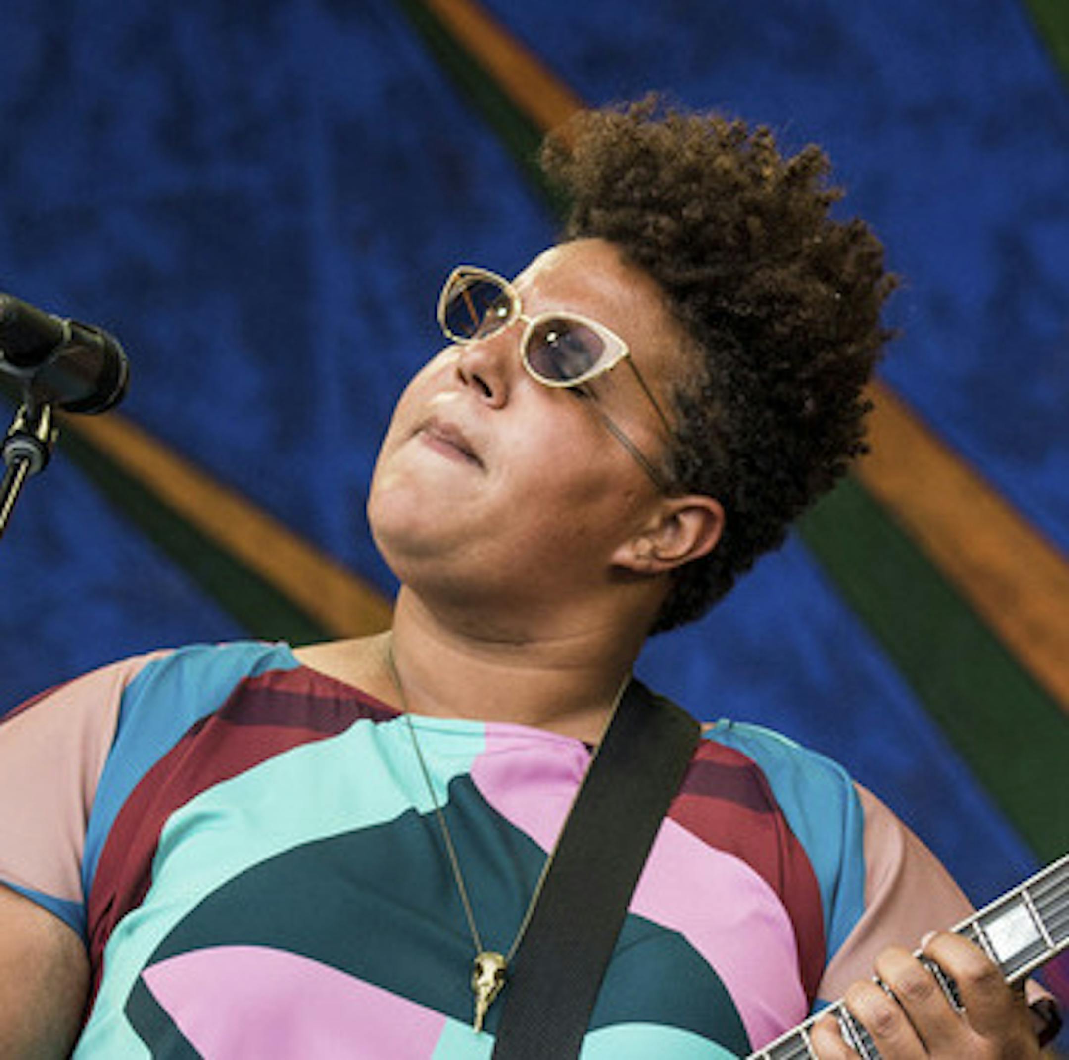 CORRECTS NAME OF ALBUM TO JAIME INSTEAD OF JAMIE - FILE - In this April 29, 2017 file photo, Brittany Howard of Alabama Shakes performs at the New Orleans Jazz and Heritage Festival in New Orleans. Howard's personality and songwriting shine through on “Jaime,” the singer and guitarist’s 11-track solo debut. (Photo by Amy Harris/Invision/AP, File)