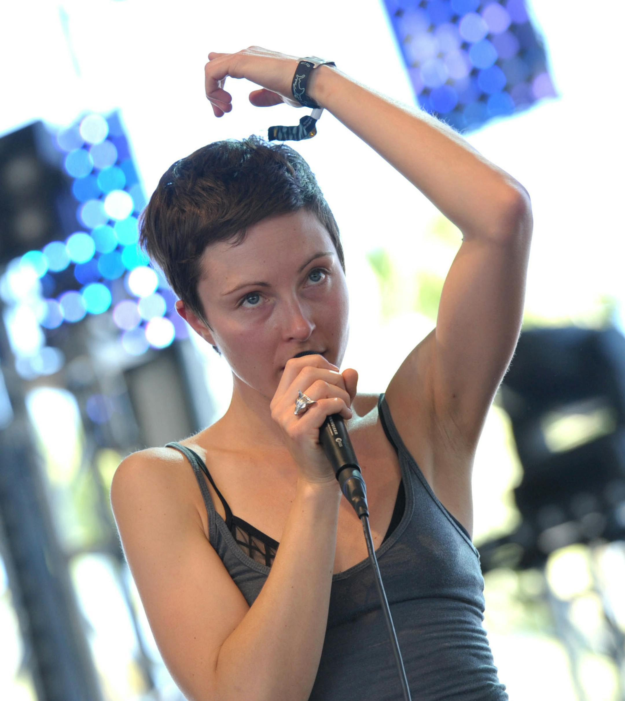 Channy Leaneagh of Polica performs at the second weekend of the 2013 Coachella Valley Music and Arts Festival last Friday in Indio, Calif.