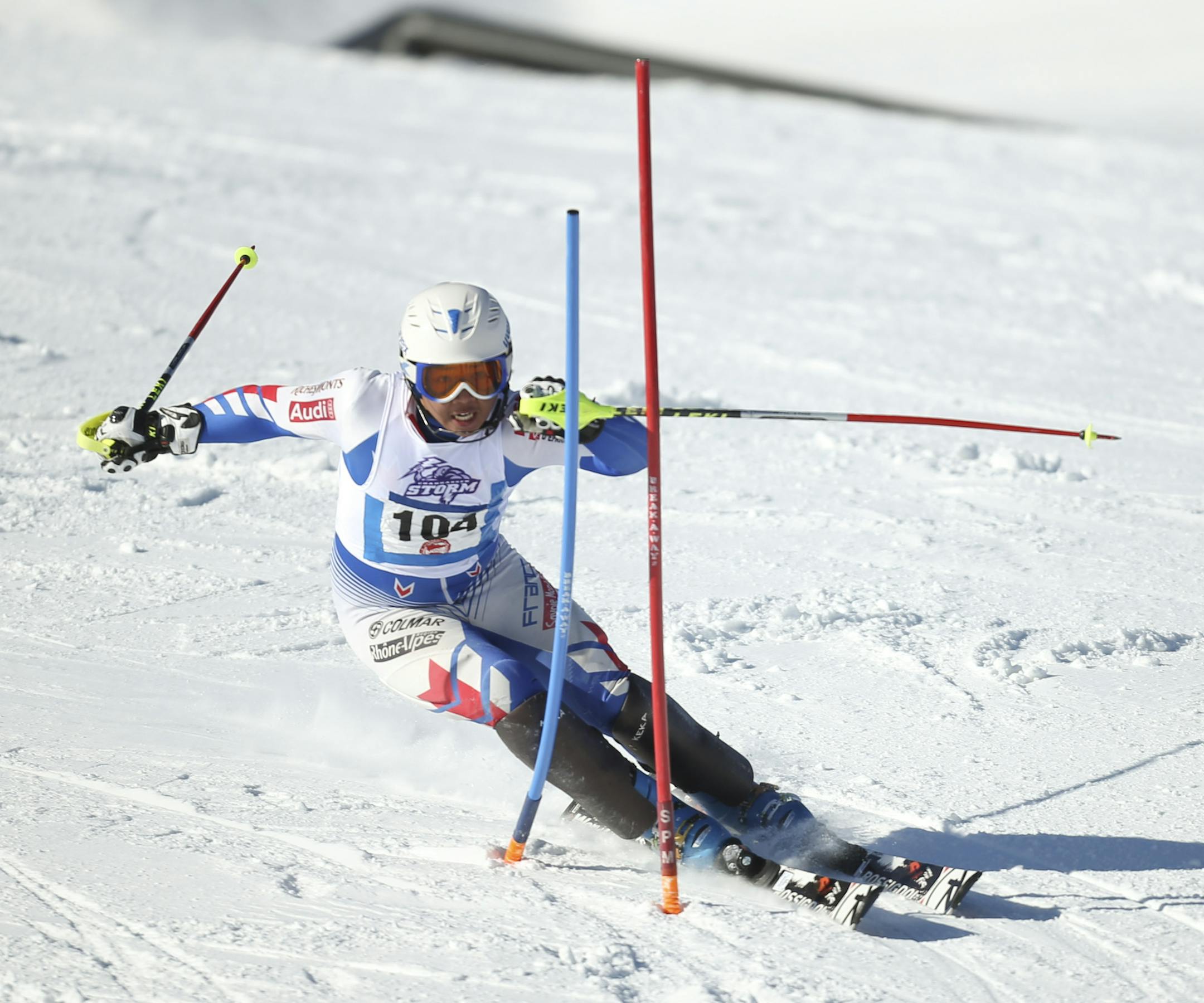 Chanhassen’s Louis Nguyen, a freshman, won the boys’ individual title in the Alpine ski meet in Biwabik, Minn. He had the best first run of the day. (Jeff Wheeler, Star Tribune)