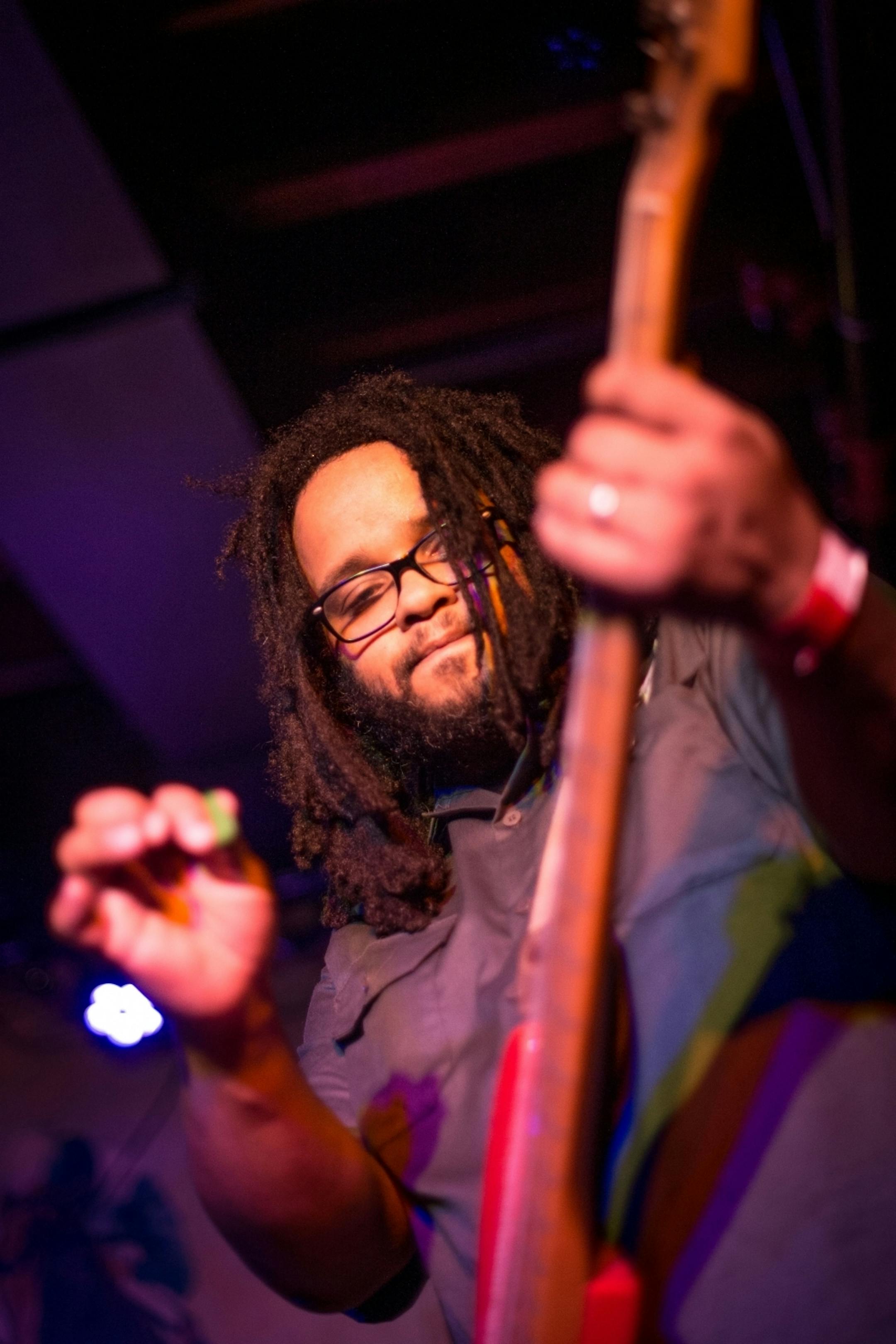 Appetite for Zaccardi bassist, Tony Zaccardi, left, performs during the band's show at Turf Club early Saturday morning.